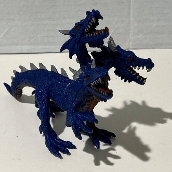 5 Vintage 1980’s & 1990's PVC Hydra Two & Three-Headed Mythical Dragon‎ Figures - Picture 2 of 7